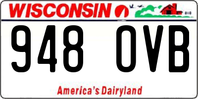 WI license plate 948OVB