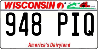WI license plate 948PIQ