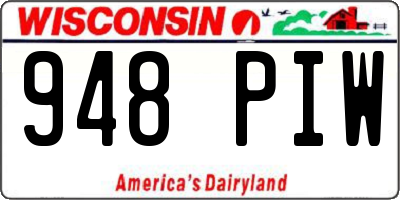 WI license plate 948PIW