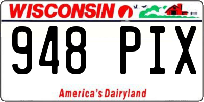 WI license plate 948PIX