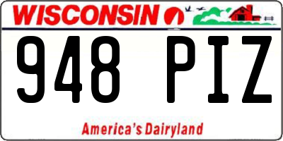 WI license plate 948PIZ