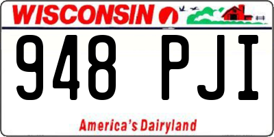 WI license plate 948PJI