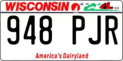 WI license plate 948PJR