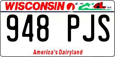 WI license plate 948PJS