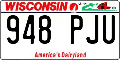 WI license plate 948PJU