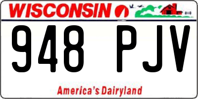 WI license plate 948PJV