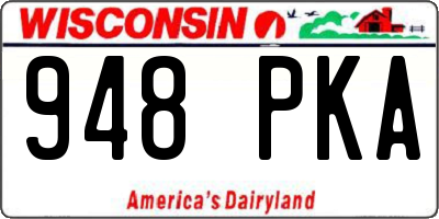 WI license plate 948PKA