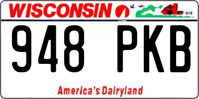 WI license plate 948PKB