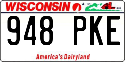 WI license plate 948PKE