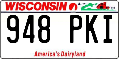 WI license plate 948PKI