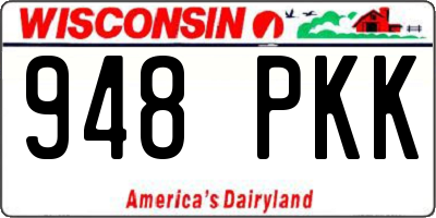 WI license plate 948PKK