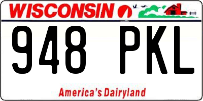 WI license plate 948PKL