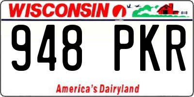 WI license plate 948PKR