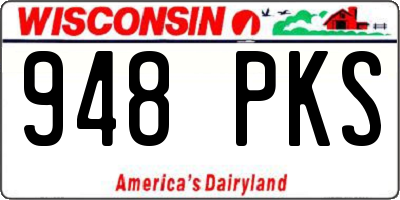 WI license plate 948PKS