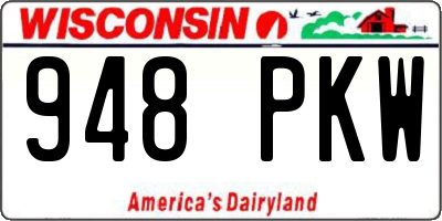 WI license plate 948PKW