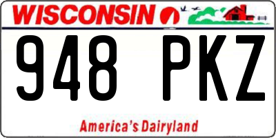 WI license plate 948PKZ