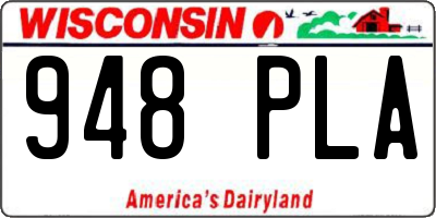 WI license plate 948PLA