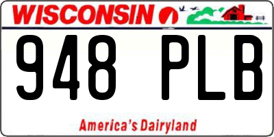 WI license plate 948PLB