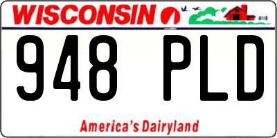 WI license plate 948PLD