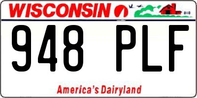 WI license plate 948PLF