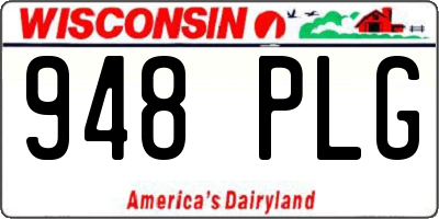 WI license plate 948PLG