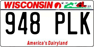 WI license plate 948PLK