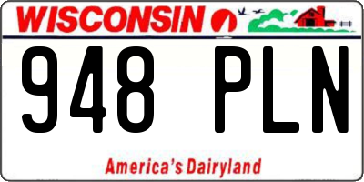WI license plate 948PLN