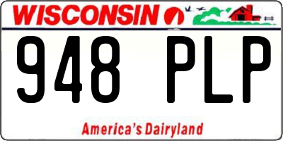 WI license plate 948PLP
