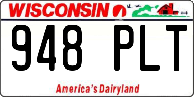 WI license plate 948PLT
