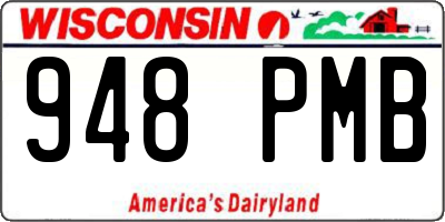 WI license plate 948PMB