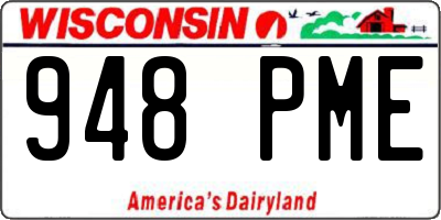 WI license plate 948PME