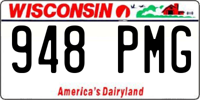 WI license plate 948PMG