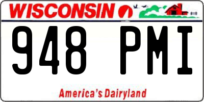 WI license plate 948PMI