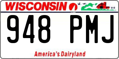 WI license plate 948PMJ