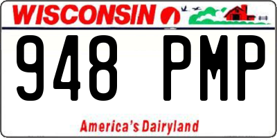 WI license plate 948PMP