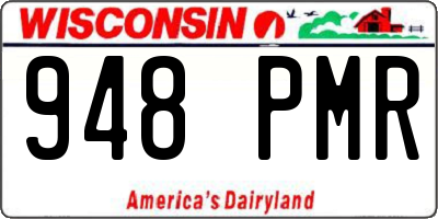 WI license plate 948PMR