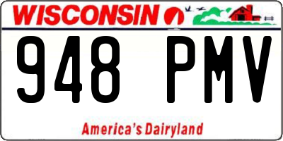 WI license plate 948PMV