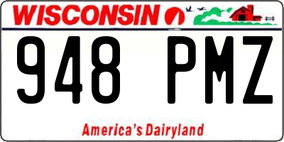 WI license plate 948PMZ