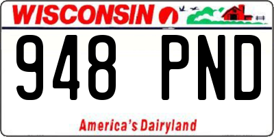 WI license plate 948PND