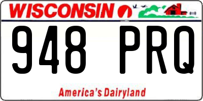 WI license plate 948PRQ
