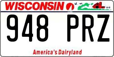WI license plate 948PRZ