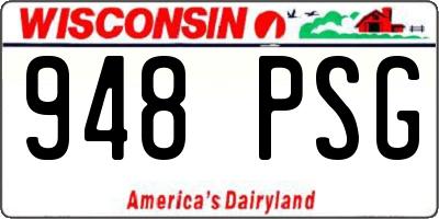 WI license plate 948PSG