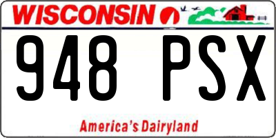 WI license plate 948PSX