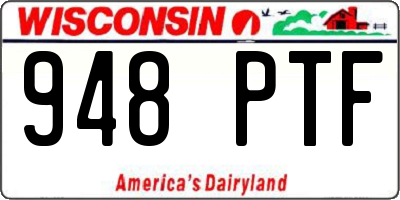 WI license plate 948PTF