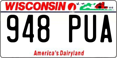WI license plate 948PUA