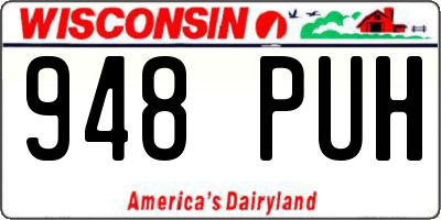 WI license plate 948PUH