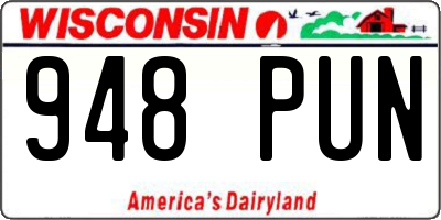 WI license plate 948PUN