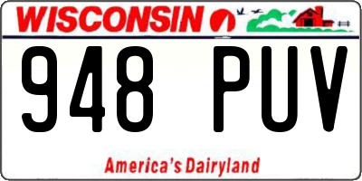 WI license plate 948PUV