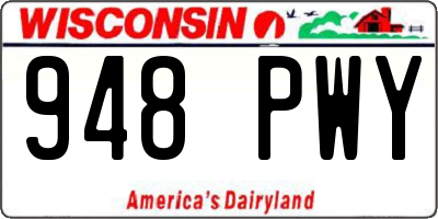 WI license plate 948PWY
