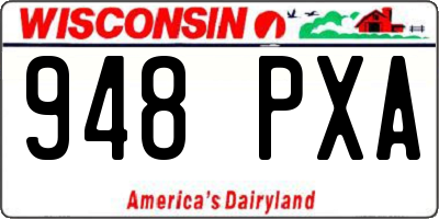 WI license plate 948PXA